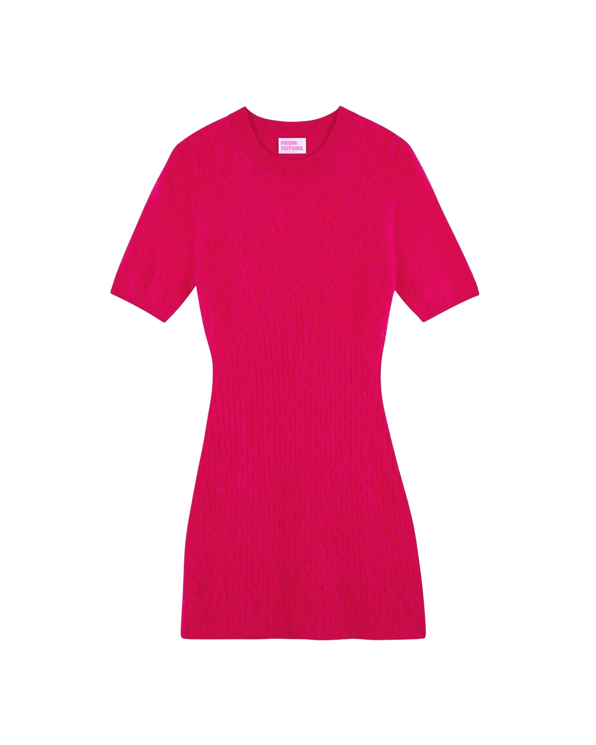 Robe courte en cachemire brossé - Tropical Raspberry
