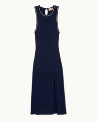 NAVY / NEW / QTY : 21 / Robe Longue Bretelles Strass - Navy