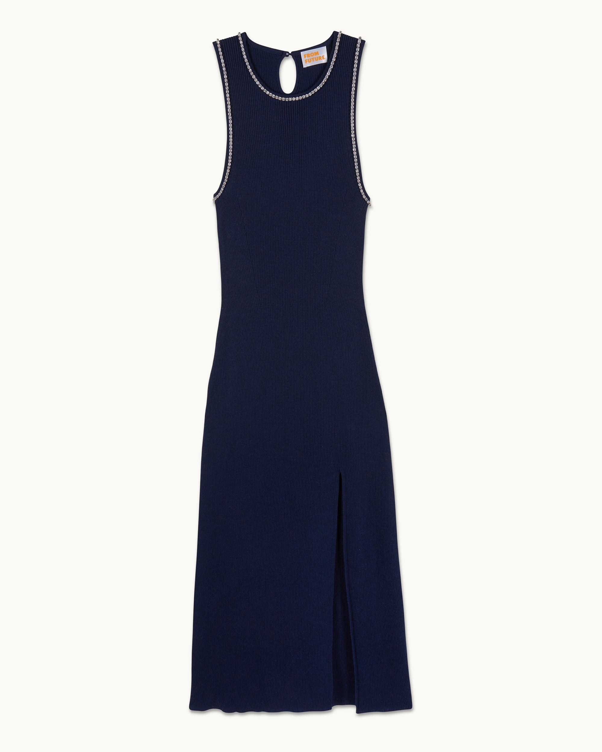 NAVY / NEW / QTY : 21 / Robe Longue Bretelles Strass - Navy