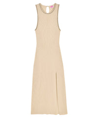 Maxi dress with wool straps - Light Beige