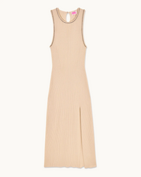 LIGHT BEIGE / NEW / QTY : 84 / Robe Longue Bretelles Strass - Light Beige