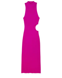 Robe longue à bretelles en laine - Tropical Raspberry