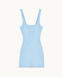 BABY BLUE / NEW / QTY : 29 / Robe Courte Bretelles Strass - Baby Blue