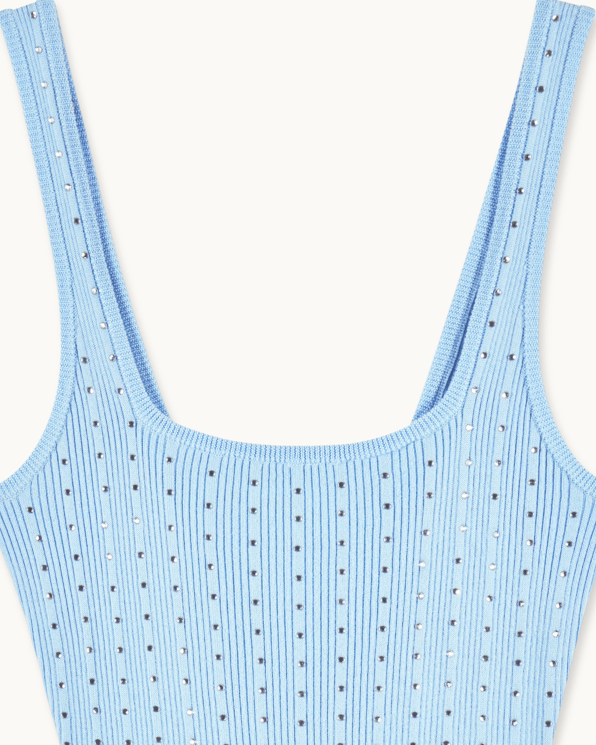 BABY BLUE / NEW / QTY : 29 / Robe Courte Bretelles Strass - Baby Blue
