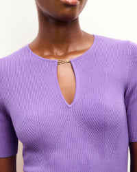 Robe courte bijoux future en laine - Spicy Lilac