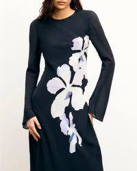 Robe longue Marlow - Big Black Orchid