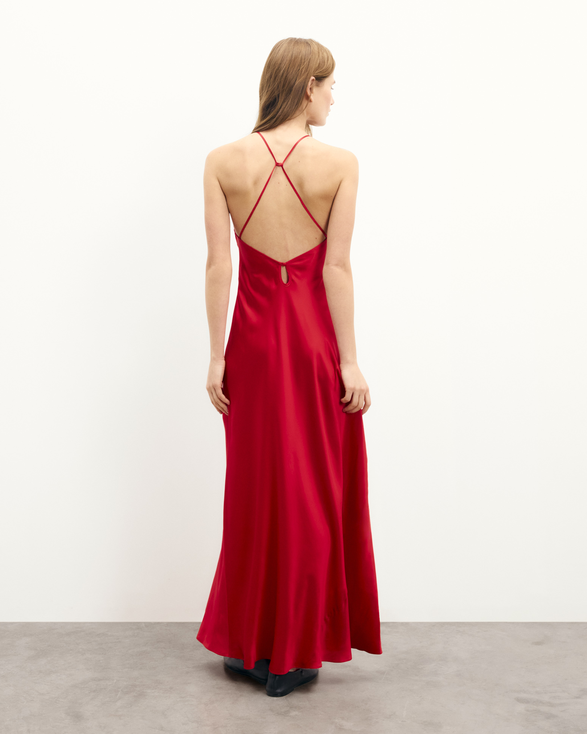 RED / NEW / QTY : 76 / Robe Longue Bretelles Valentina - Red