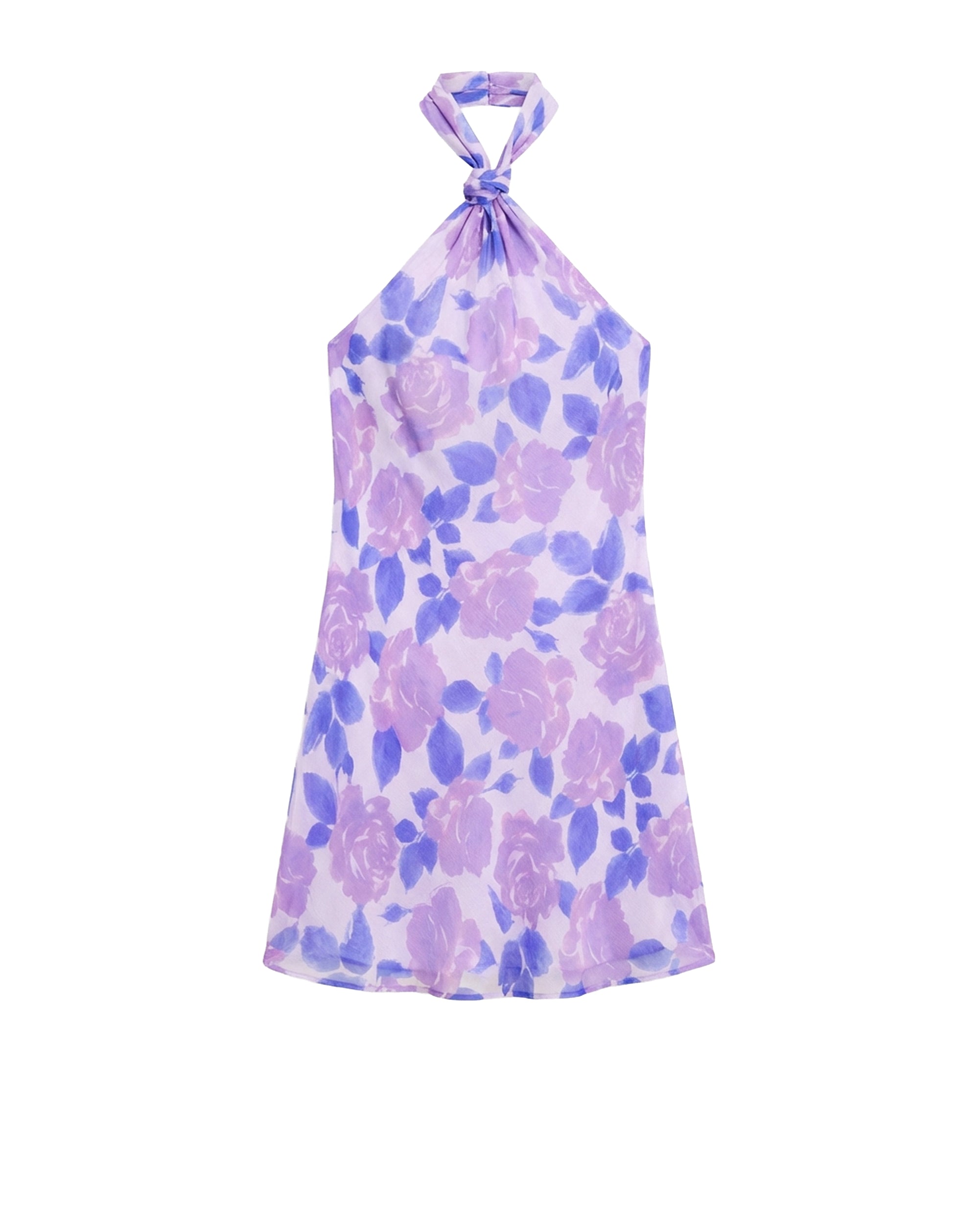 Robe courte à bretelles Saskia - Electric Roses Purple