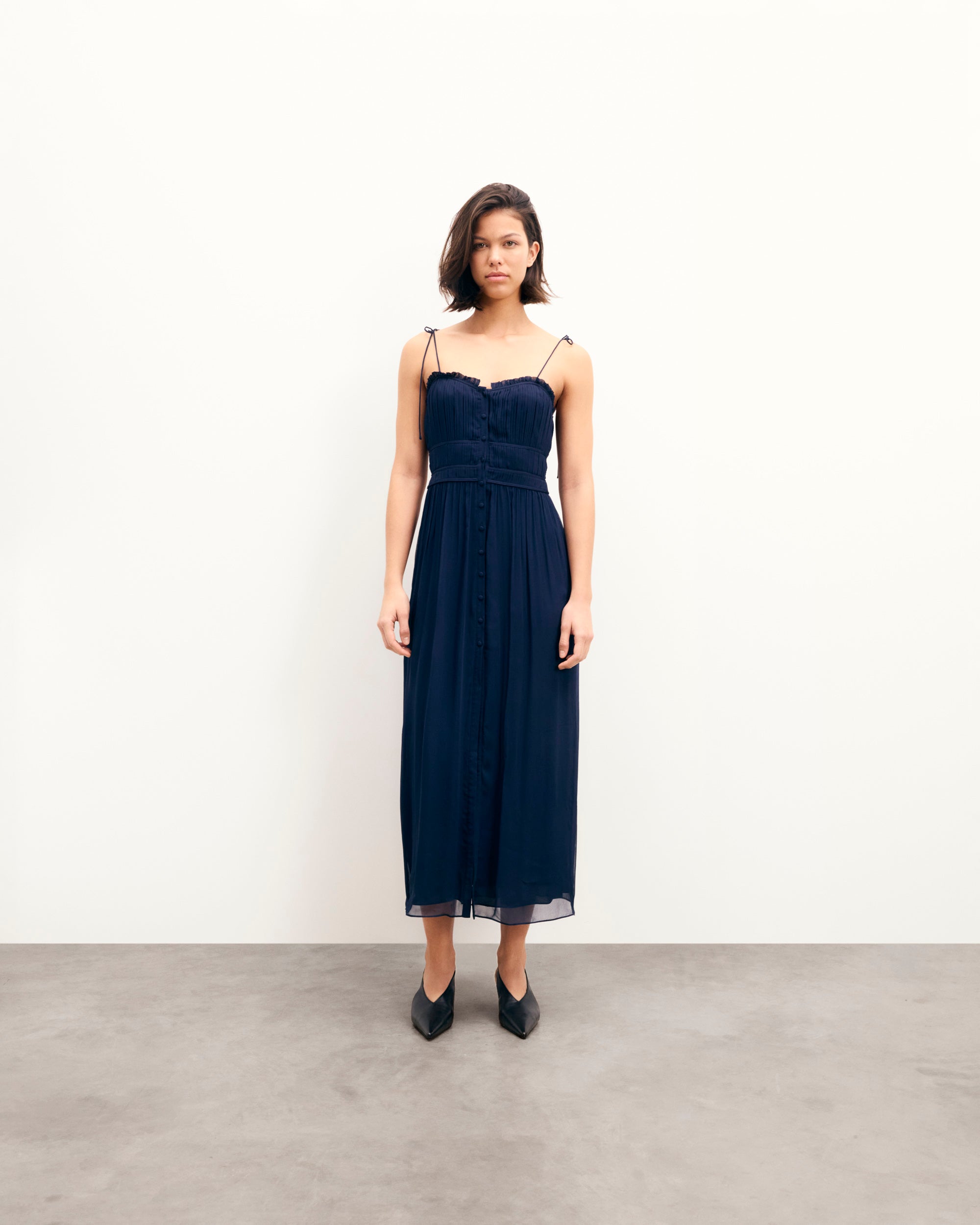 NAVY / NEW / QTY : 44 / Robe Longue Bretelles Rafaella - Navy