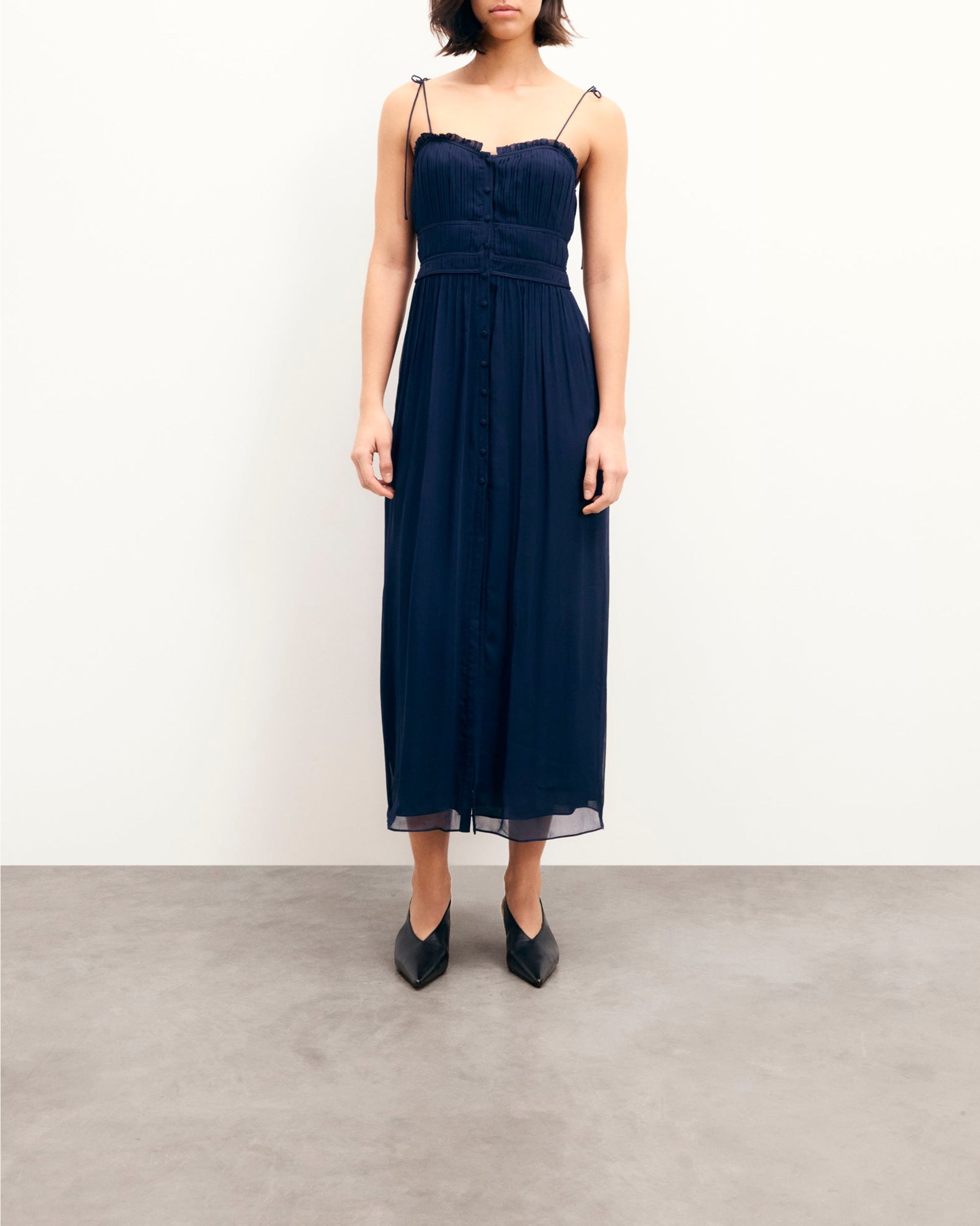 Robe longue à bretelles Rafaella - Navy