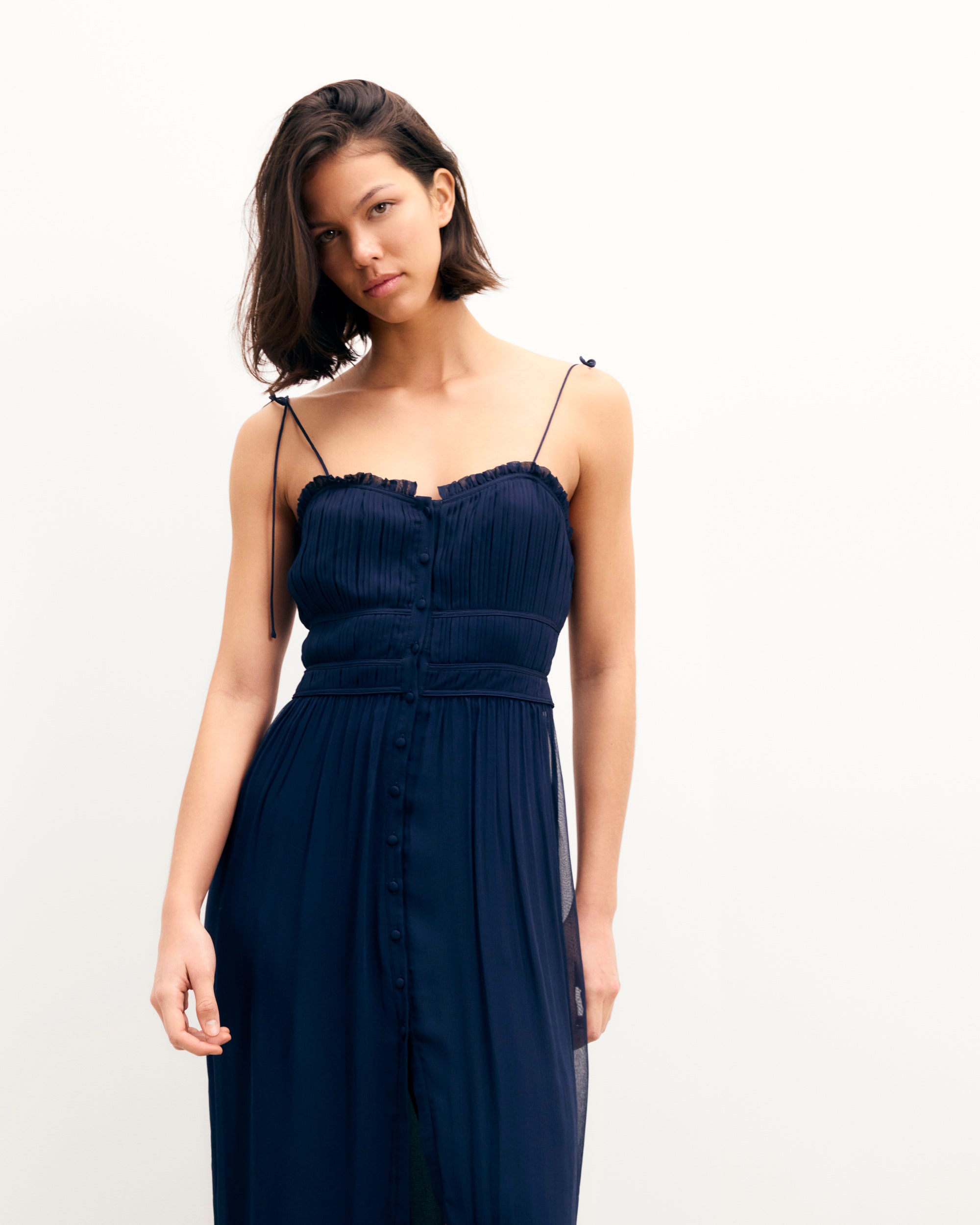 NAVY / NEW / QTY : 44 / Robe Longue Bretelles Rafaella - Navy