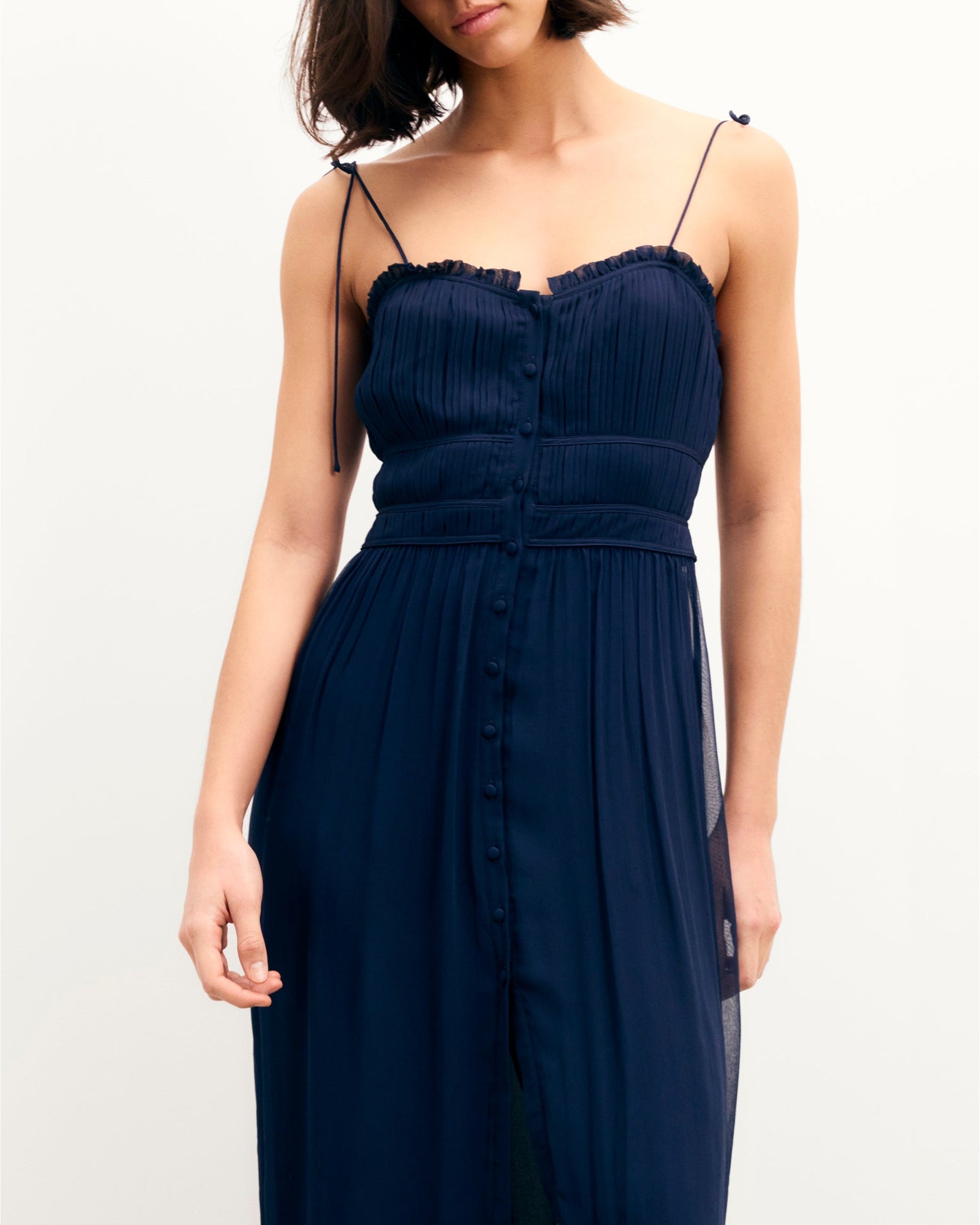 Robe longue à bretelles Rafaella - Navy