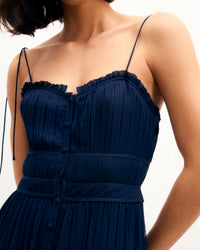 Robe longue à bretelles Rafaella - Navy