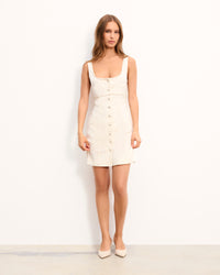 ECRU / NEW / QTY : 62 / Robe Courte Bretelles Salomé - Ecru