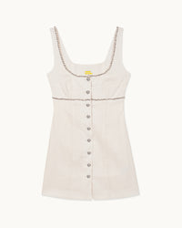 ECRU / NEW / QTY : 62 / Robe Courte Bretelles Salomé - Ecru