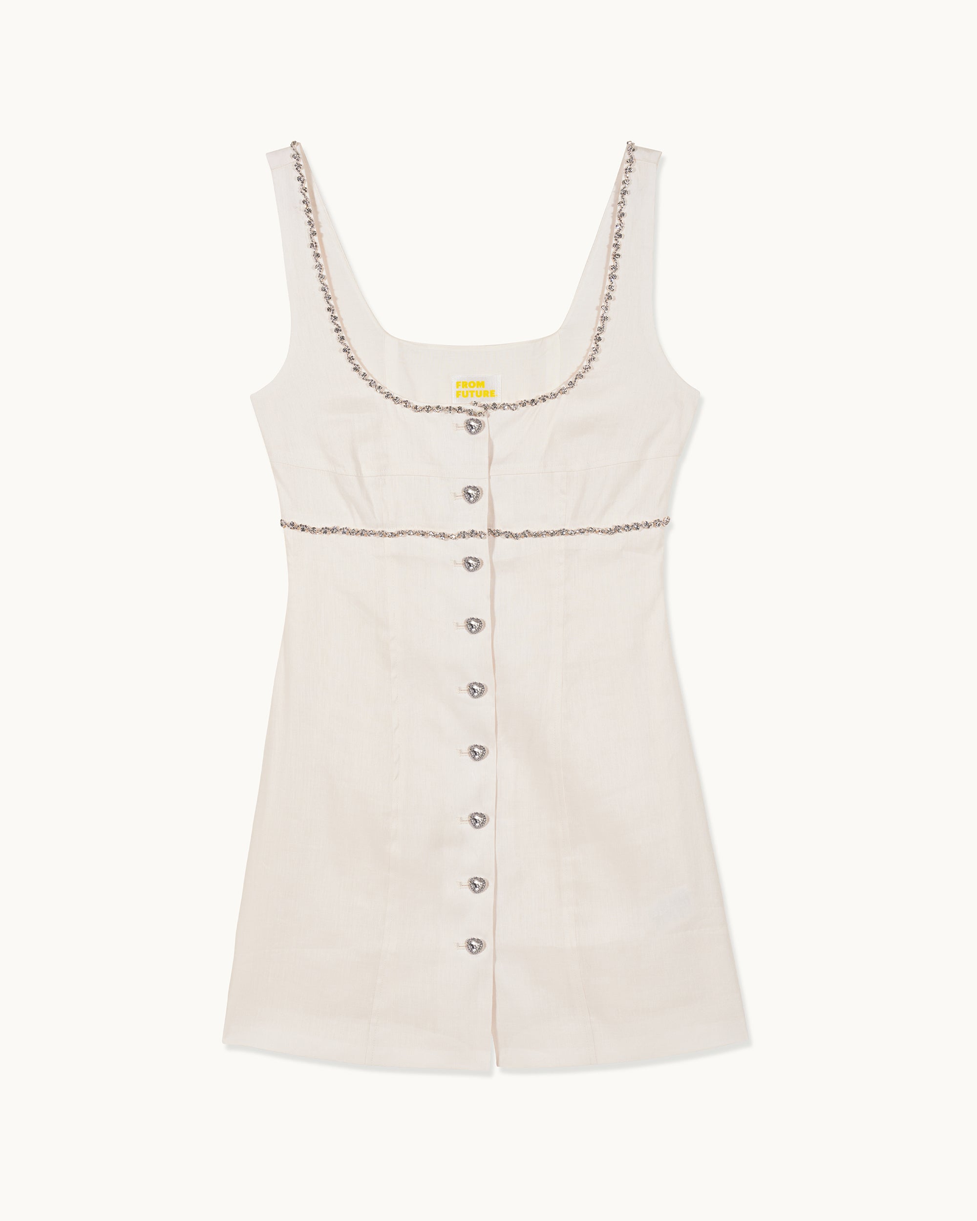 ECRU / NEW / QTY : 62 / Robe Courte Bretelles Salomé - Ecru