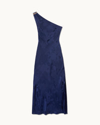 NAVY JACQUARD / NEW / QTY : 78 / Robe Longue Asymétrique Rosa - Navy Jacquard