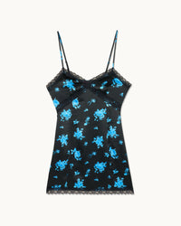 MIDNIGHT BOUQUET / NEW / QTY : 110 / Robe Courte Bretelles Chiara - Midnight Bouquet