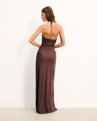 CHOCOLAT / NEW / QTY : 1 / Robe Longue Bretelles Robbin - Chocolat