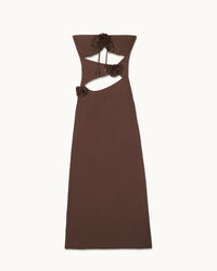 CHOCOLAT / NEW / QTY : 1 / Robe Longue Bretelles Robbin - Chocolat