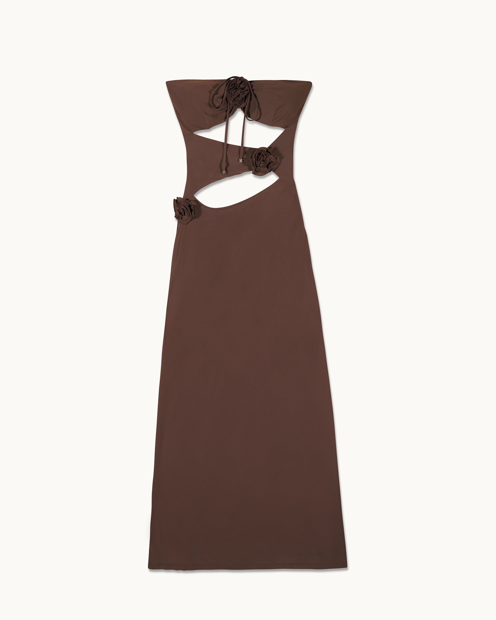 CHOCOLAT / NEW / QTY : 1 / Robe Longue Bretelles Robbin - Chocolat