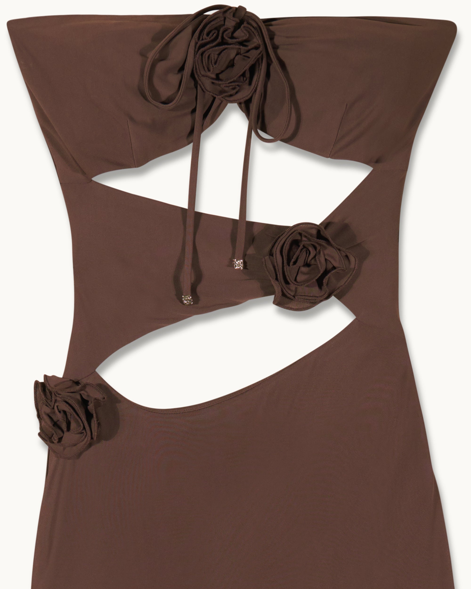 Robe longue à bretelles Robbin - Chocolat