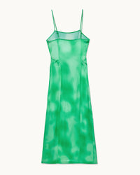 Robe longue à bretelles Noah en soie - Fuzzy Green