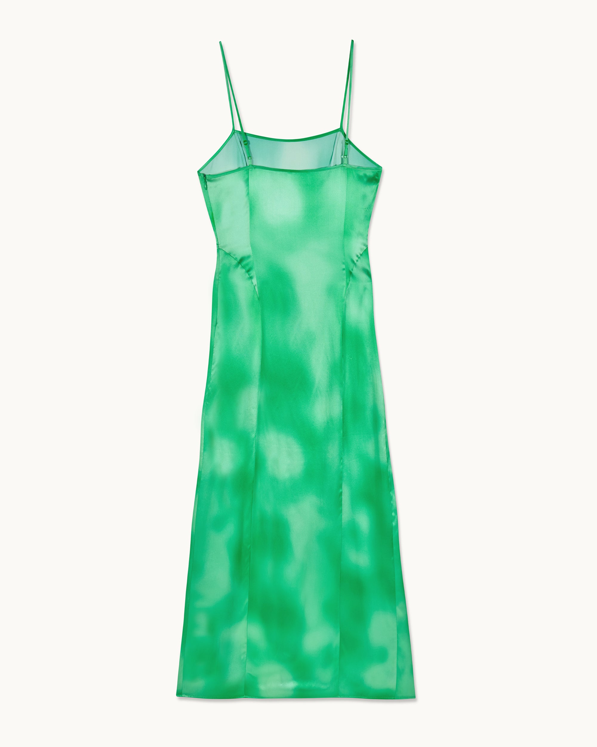 Robe longue à bretelles Noah en soie - Fuzzy Green
