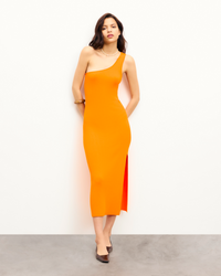 SPICY ORANGE / NEW / QTY : 29 / Robe Longue Asymetrique - Spicy Orange