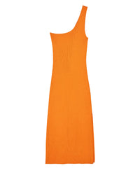 Robe longue asymétrique en laine - Spicy Orange