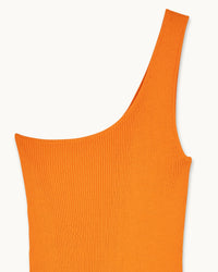 SPICY ORANGE / NEW / QTY : 29 / Robe Longue Asymetrique - Spicy Orange