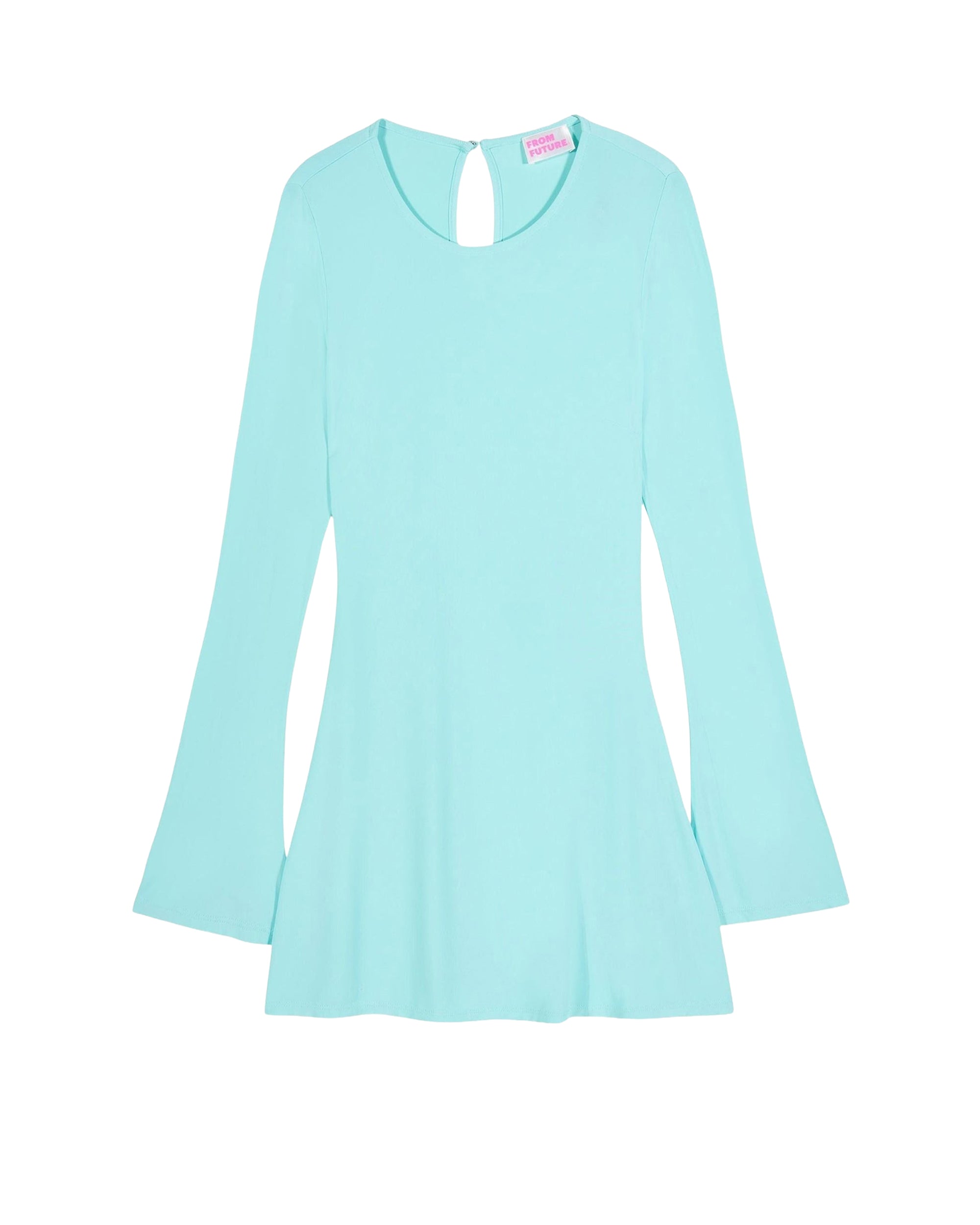Naïm short dress with long sleeves - Aqua Green