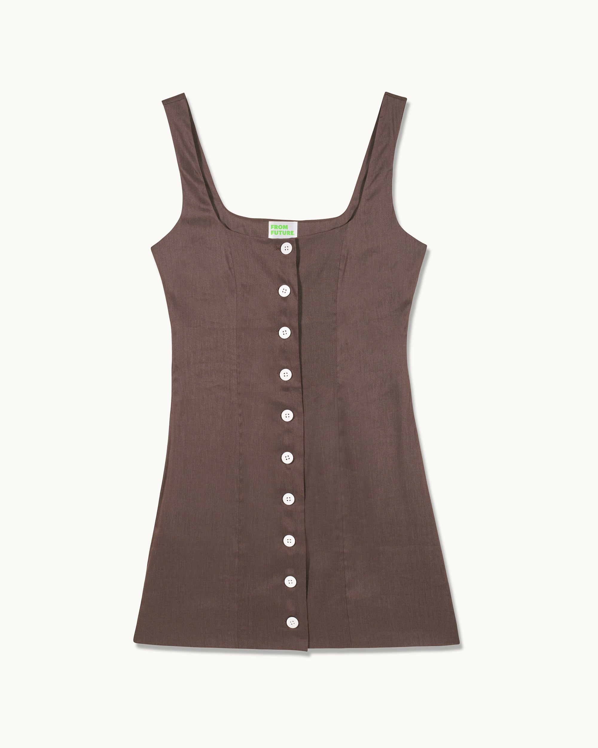 CHOCOLAT / NEW / QTY : 72 / Robe Courte Bretelles Simona - Chocolat