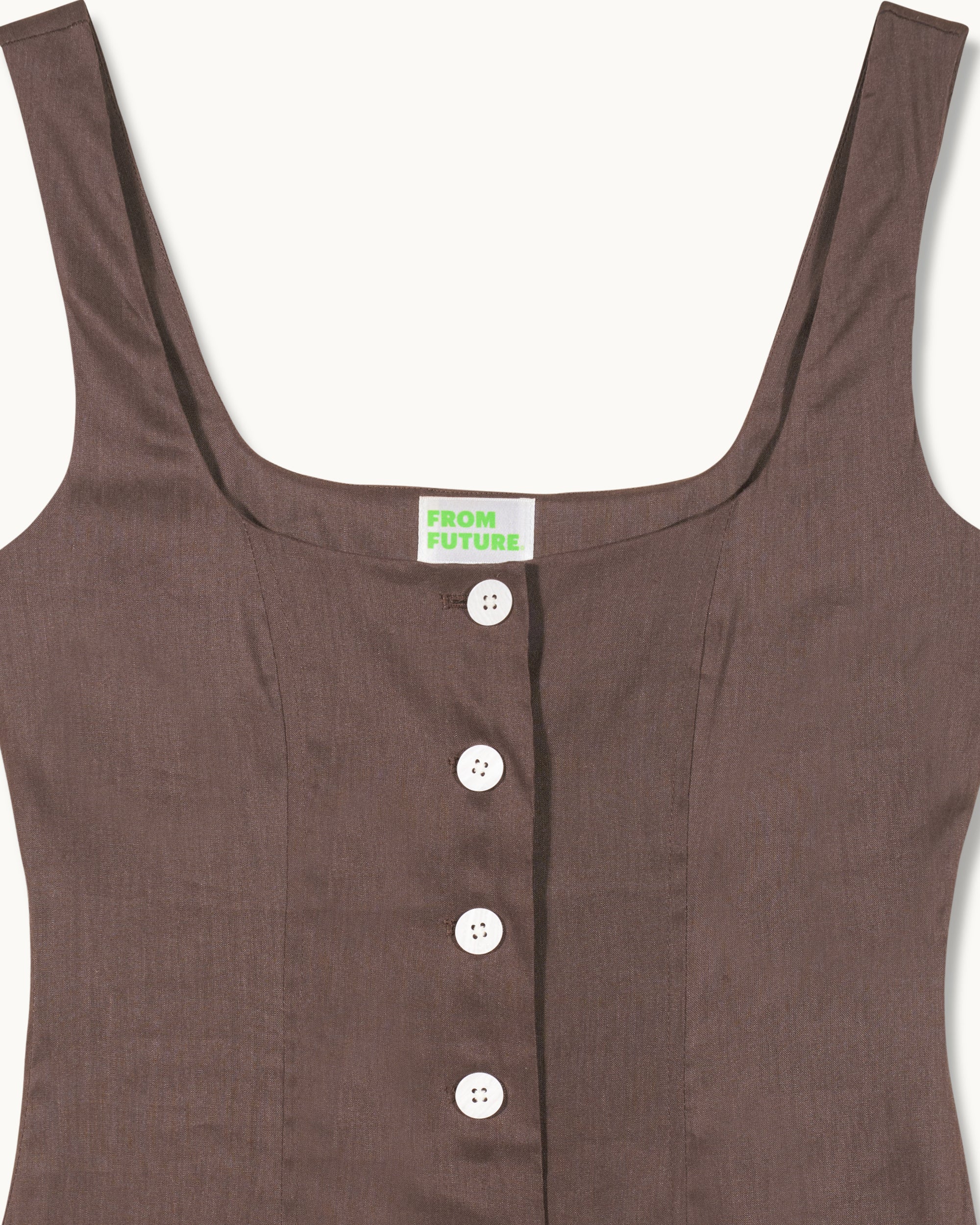CHOCOLAT / NEW / QTY : 72 / Robe Courte Bretelles Simona - Chocolat