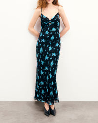 Robe longue à bretelles Giada - Midnight Bouquet