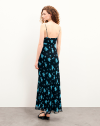 MIDNIGHT BOUQUET / NEW / QTY : 112 / Robe Longue Bretelles Giada - Midnight Bouquet