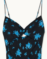 MIDNIGHT BOUQUET / NEW / QTY : 112 / Robe Longue Bretelles Giada - Midnight Bouquet