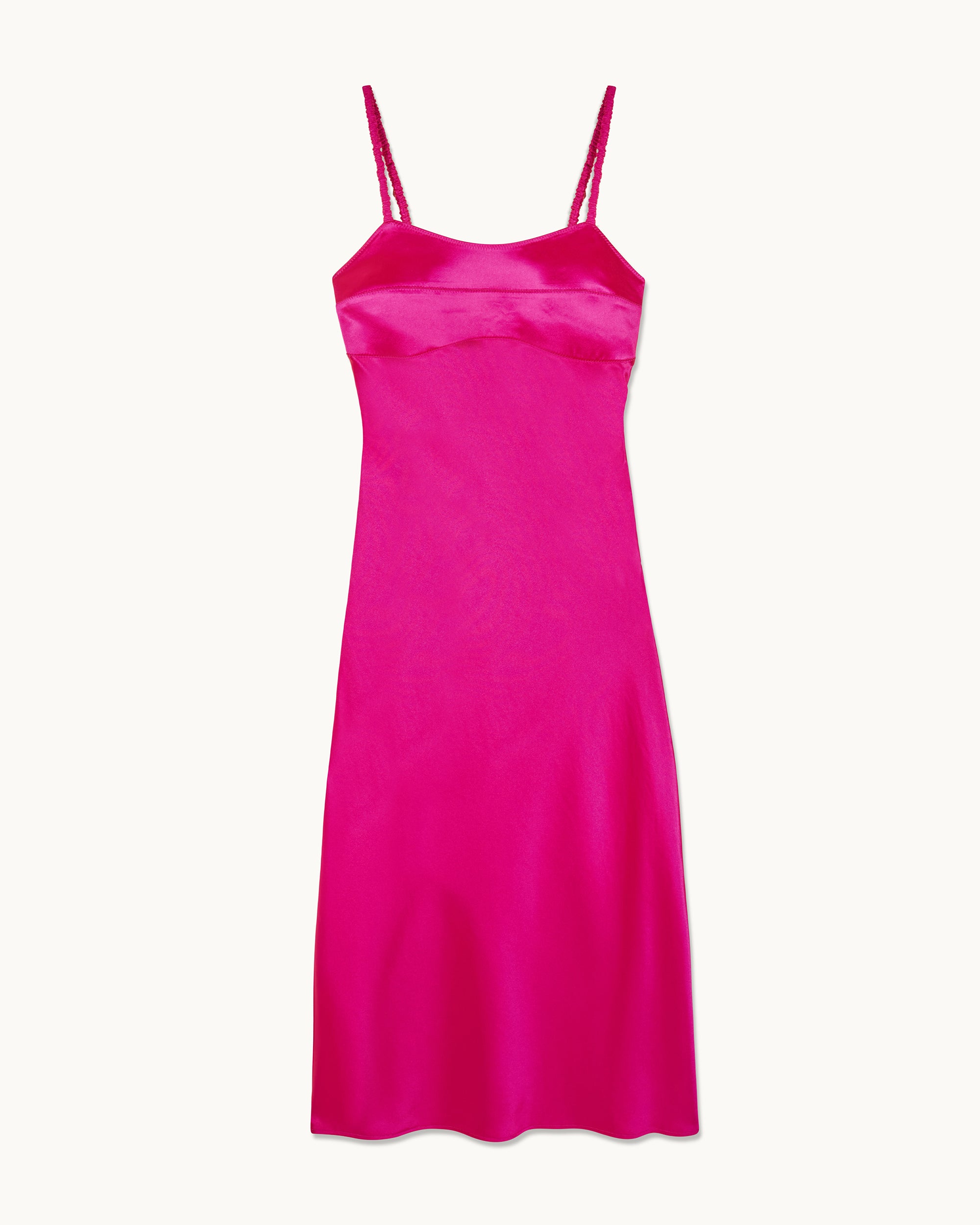 TROPICAL RASPBERRY / NEW / QTY : 43 / Robe Longue Bretelles Batya - Tropical Raspberry