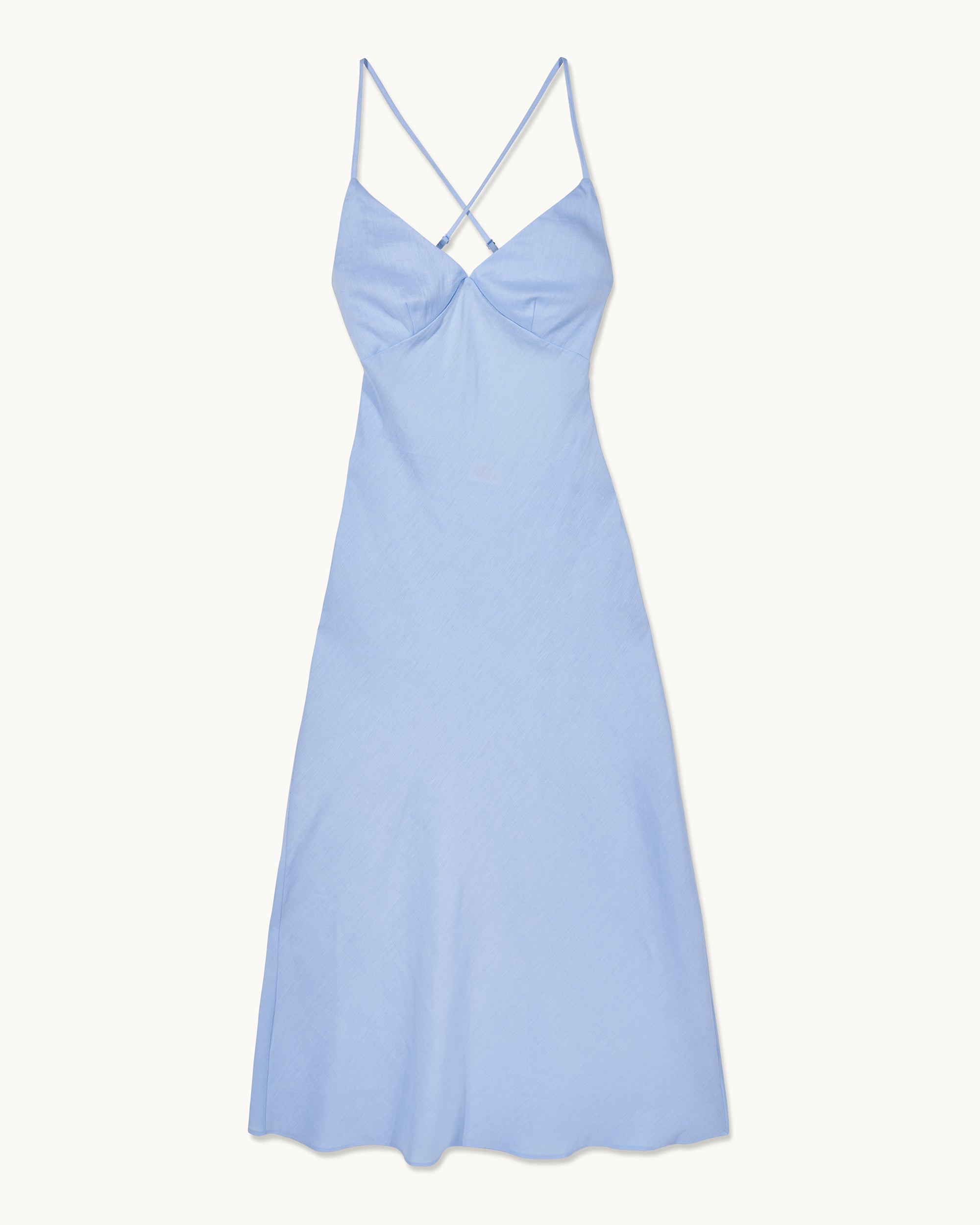 BABY BLUE / NEW / QTY : 71 / Robe Longue Bretelles Arielle - Baby Blue