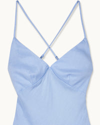 BABY BLUE / NEW / QTY : 71 / Robe Longue Bretelles Arielle - Baby Blue