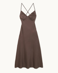 CHOCOLAT / NEW / QTY : 83 / Robe Longue Bretelles Arielle - Chocolat
