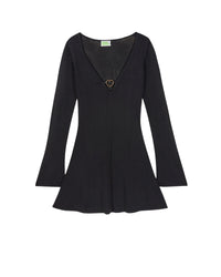 Robe courte bijoux cœur - Noir