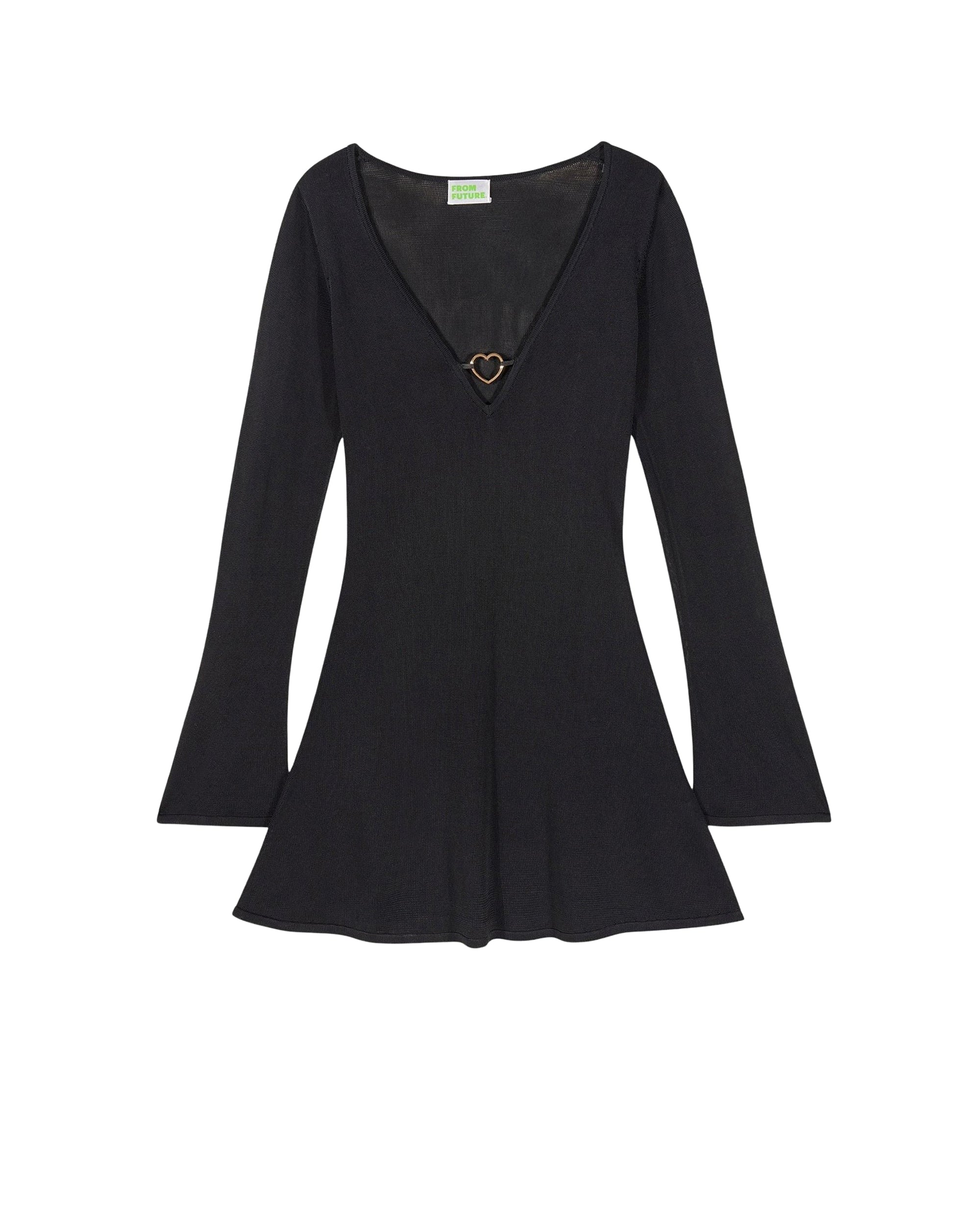 Robe courte bijoux cœur - Noir