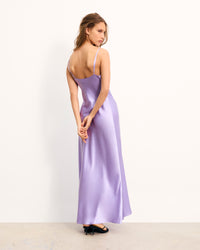 LILAS / NEW / QTY : 48 / Robe Longue Bretelles Lucie - Lilas