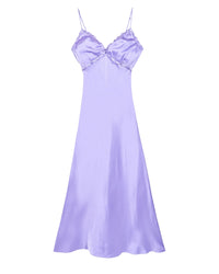 Lucie silk strapless maxi dress - Lilac