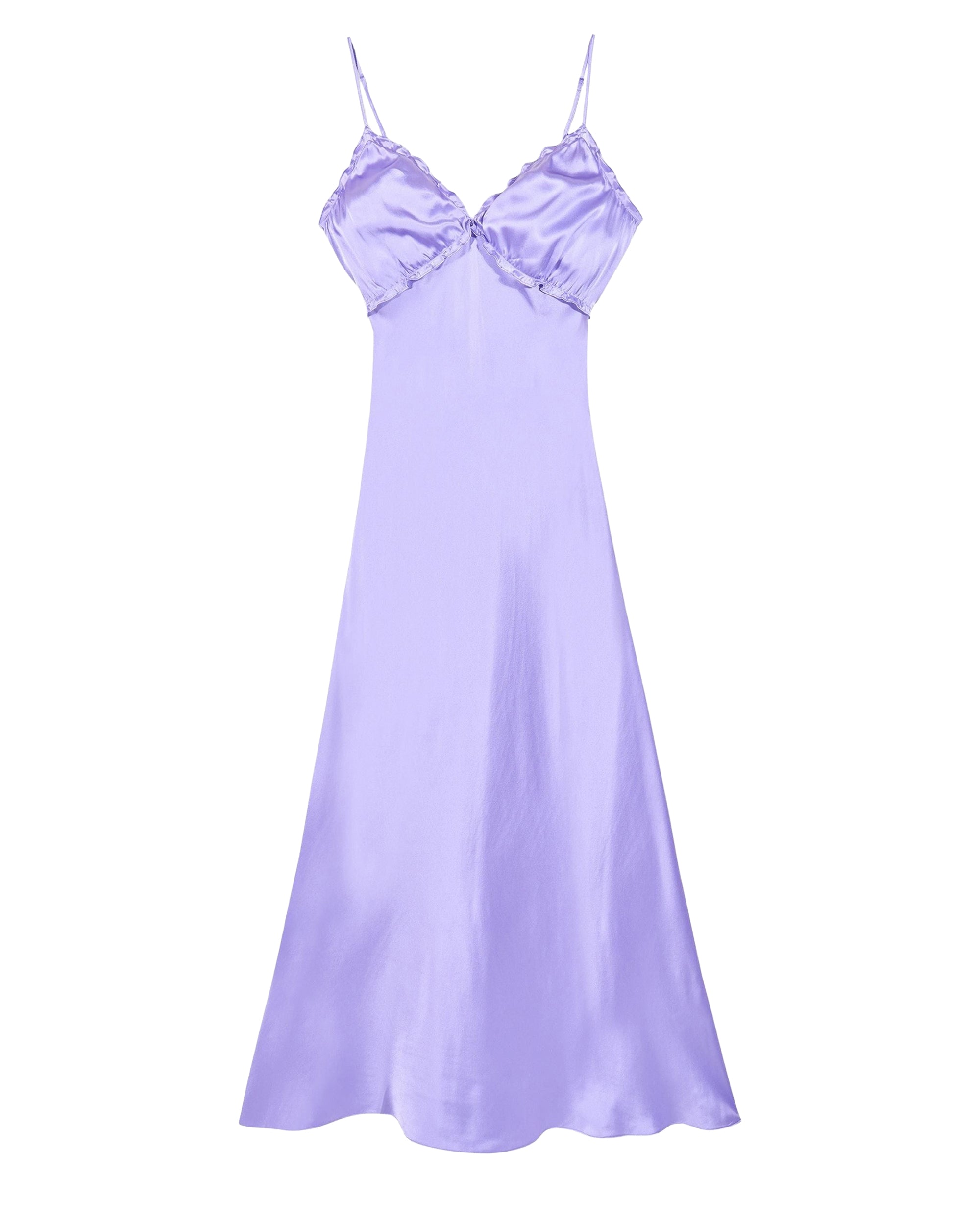 Lucie silk strapless maxi dress - Lilac