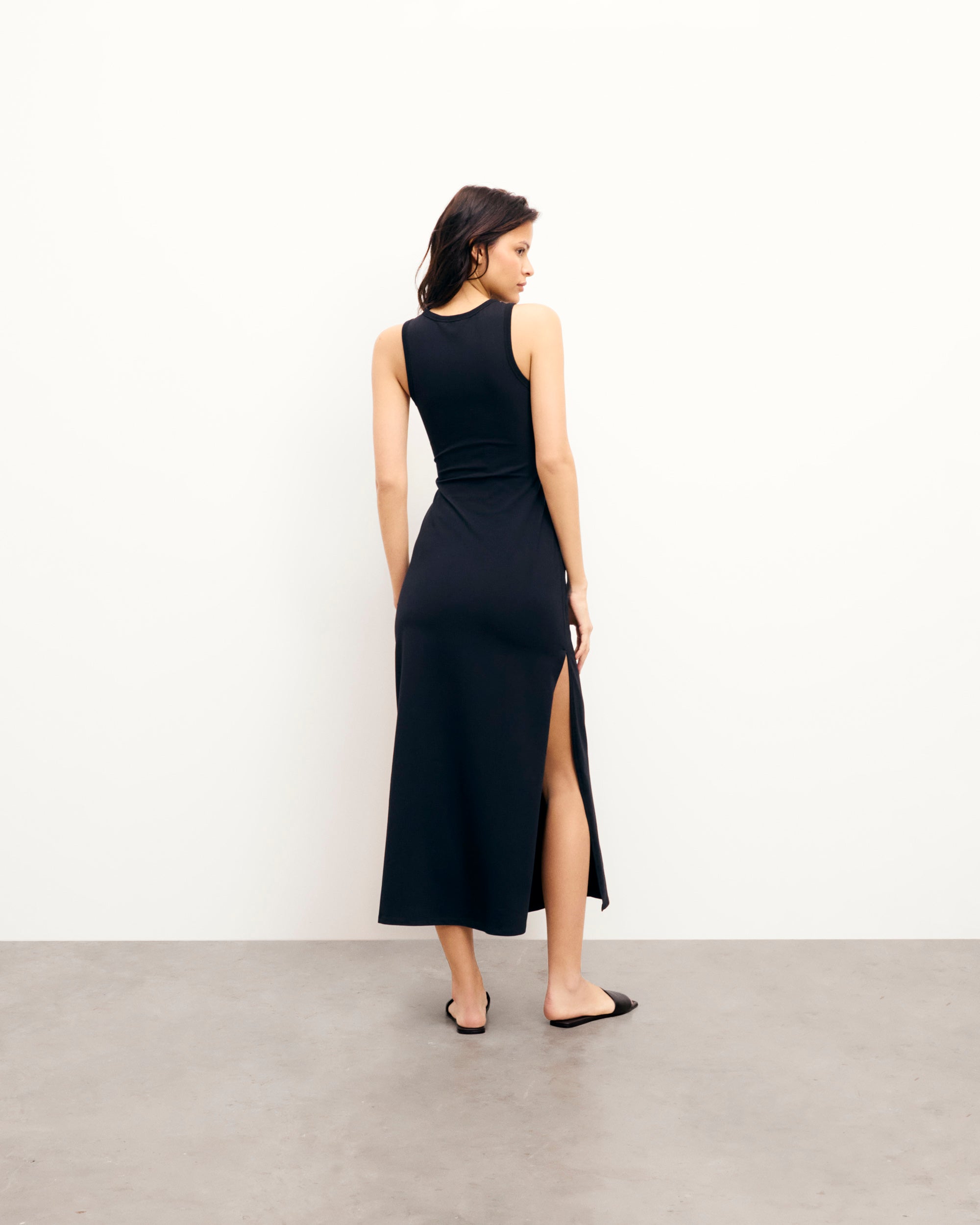 Robe longue à bretelles - Noir