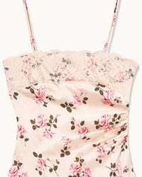Robe longue à bretelles Romy en soie - Garden Romance