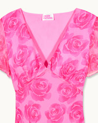 Robe longue à manches courtes Michaela - Candy Flowers