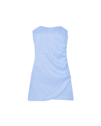 Robe courte bustier Nola en lin - Baby Blue